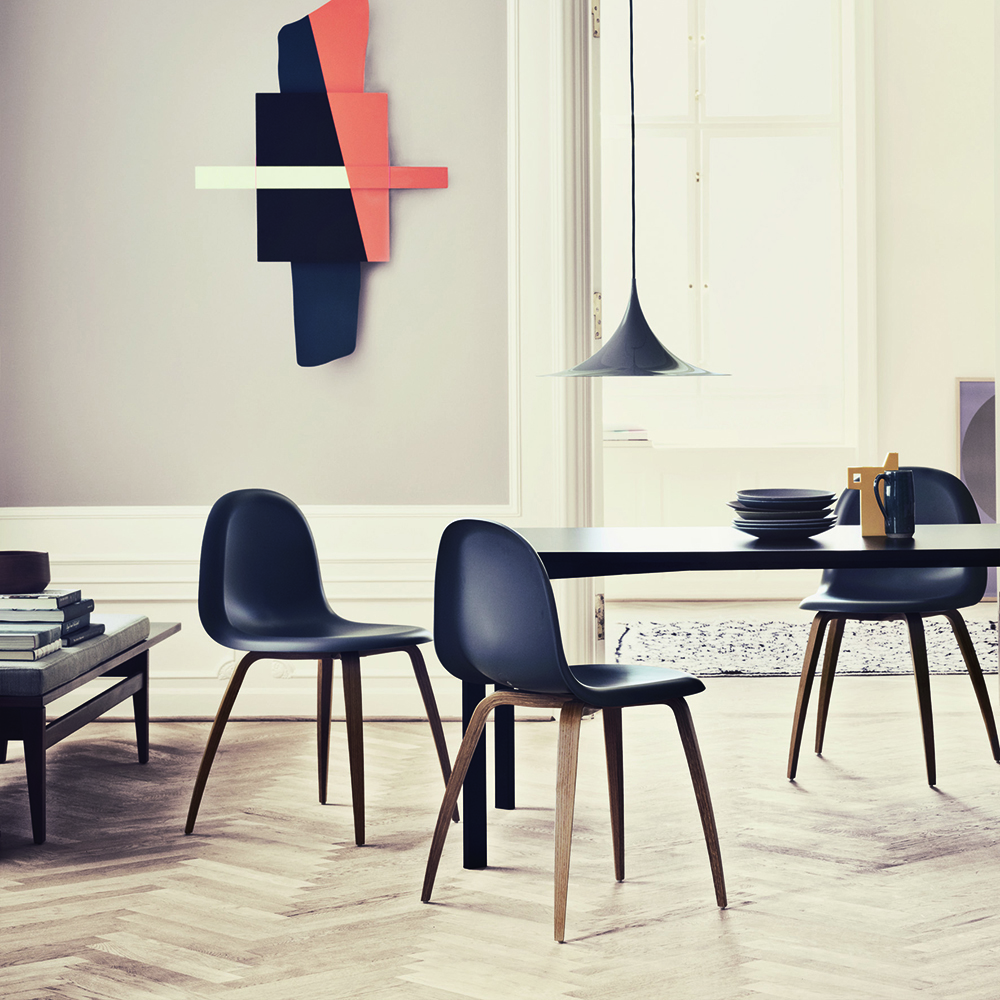 GUBI 3D Dining Chair Wood Base