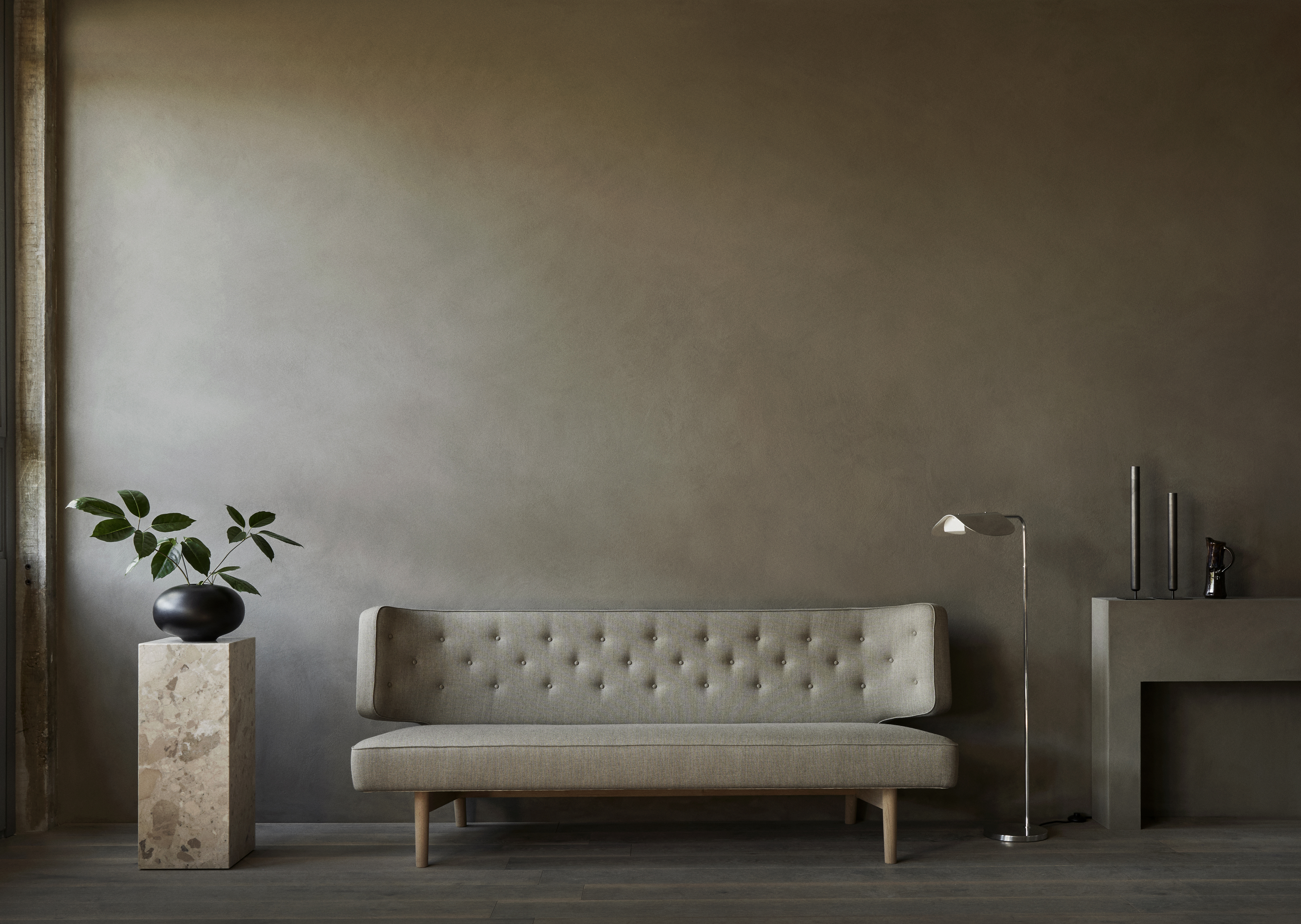 menu-radiohus-sofa-wing-floor-lamp-plinth-pedestal-surround-vase