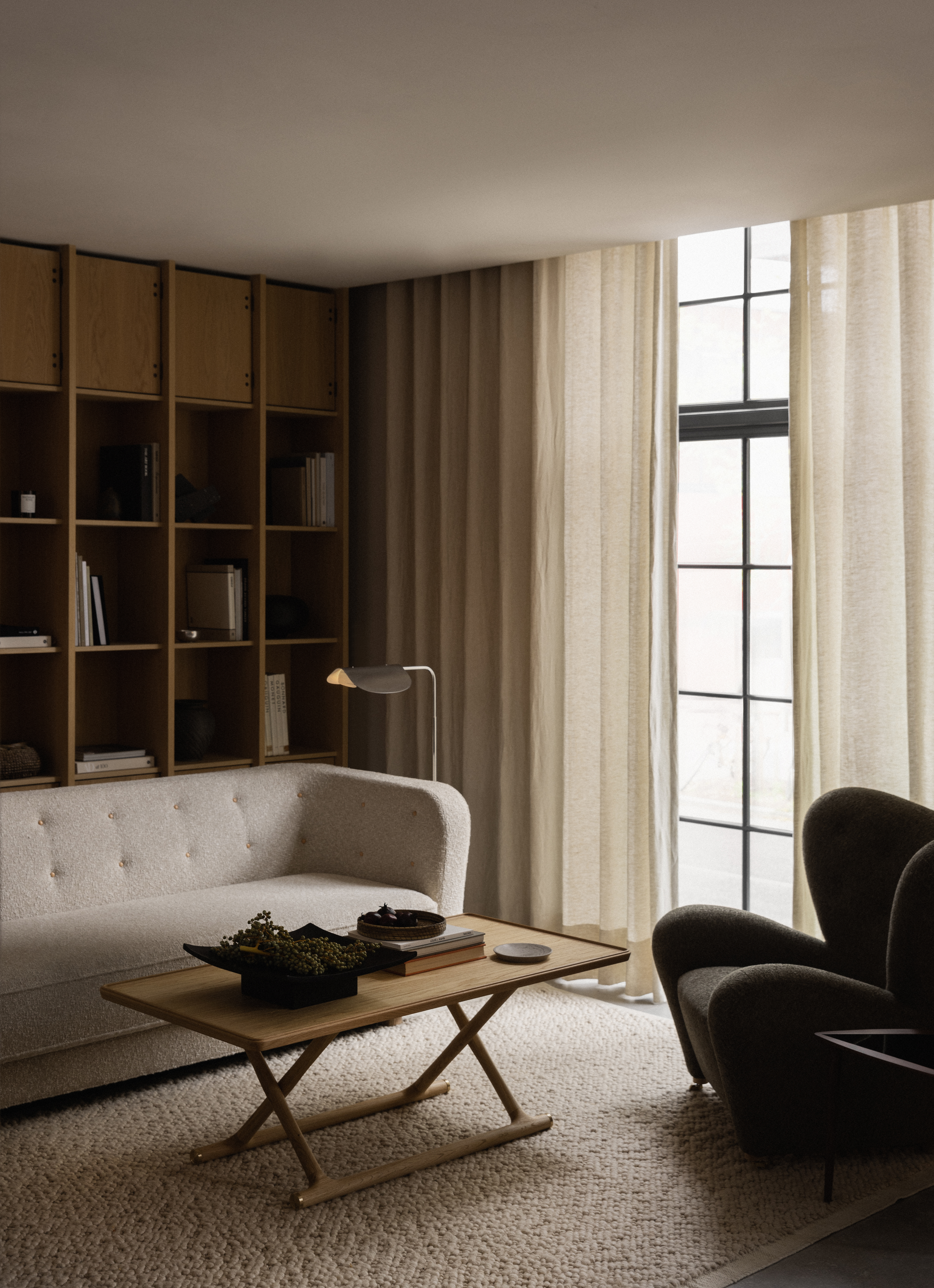 menu-vilhelm-sofa-jager-lounge-table-the-tired-man-gravel-rug-wing-floor-lamp-releve-platter